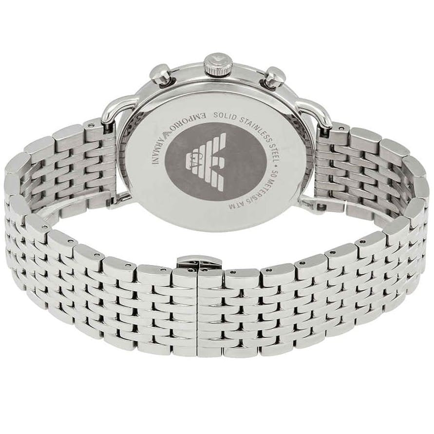 Emporio Armani AR11238 stainless watch caseback view