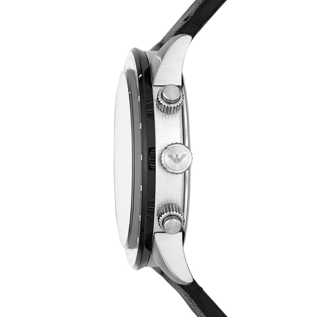 Emporio Armani AR11243 Mario Men's Silver & Black Watch