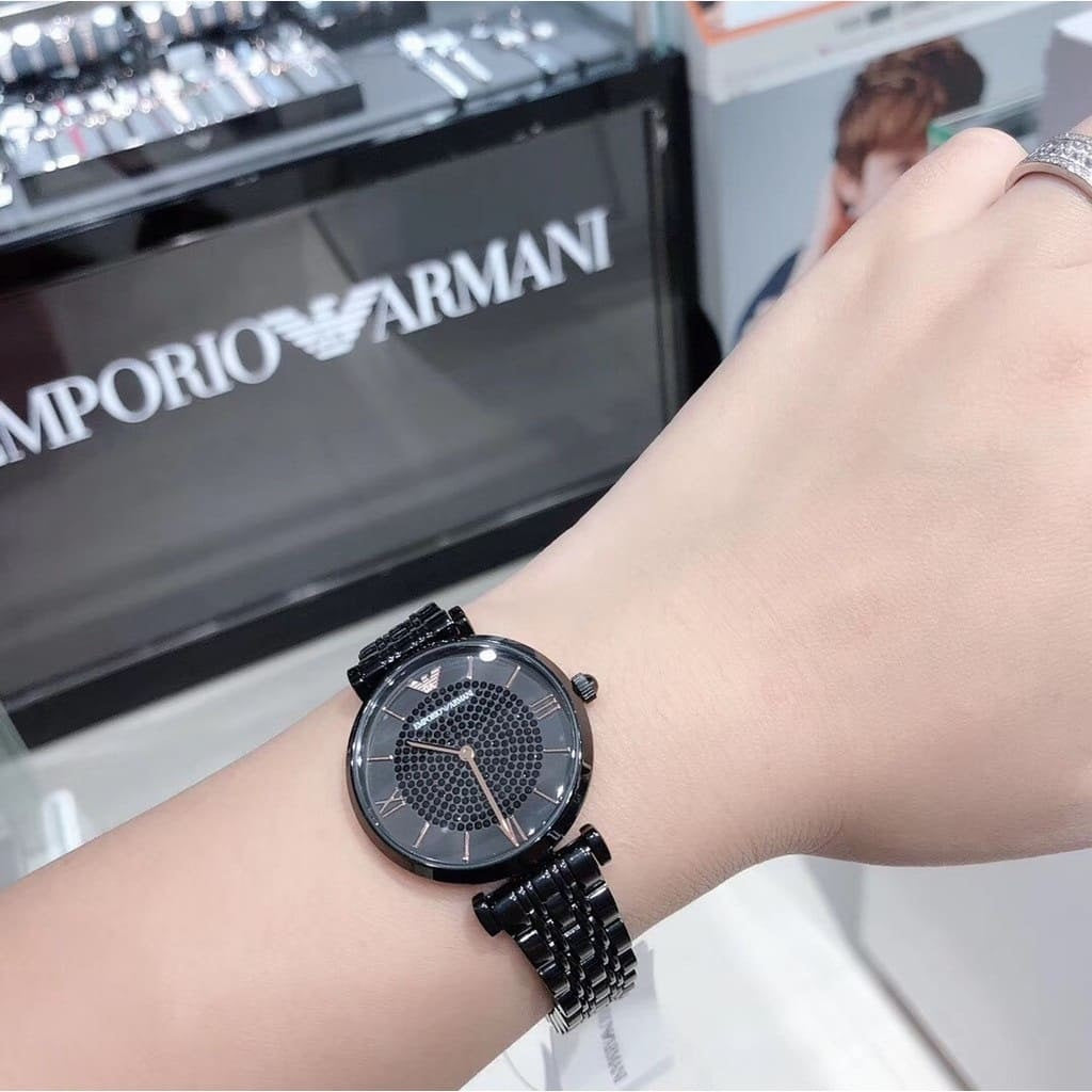 Emporio Armani AR11245 black watch on wrist