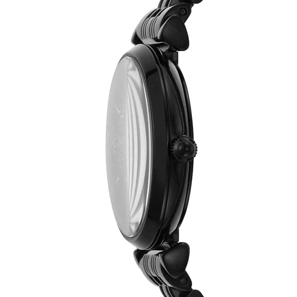 Emporio Armani AR11245 black strap watch side profile