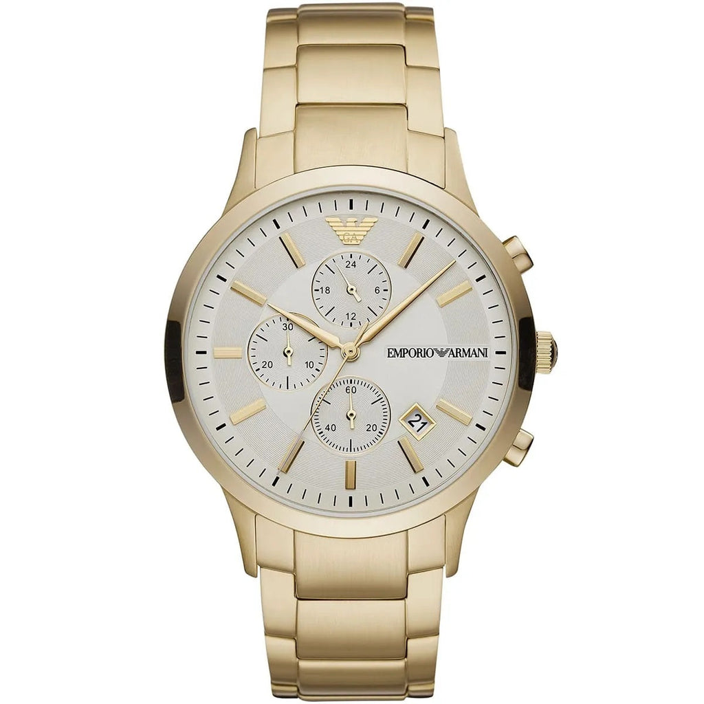 Emporio Armani AR11332 Renato gold chronograph watch front view