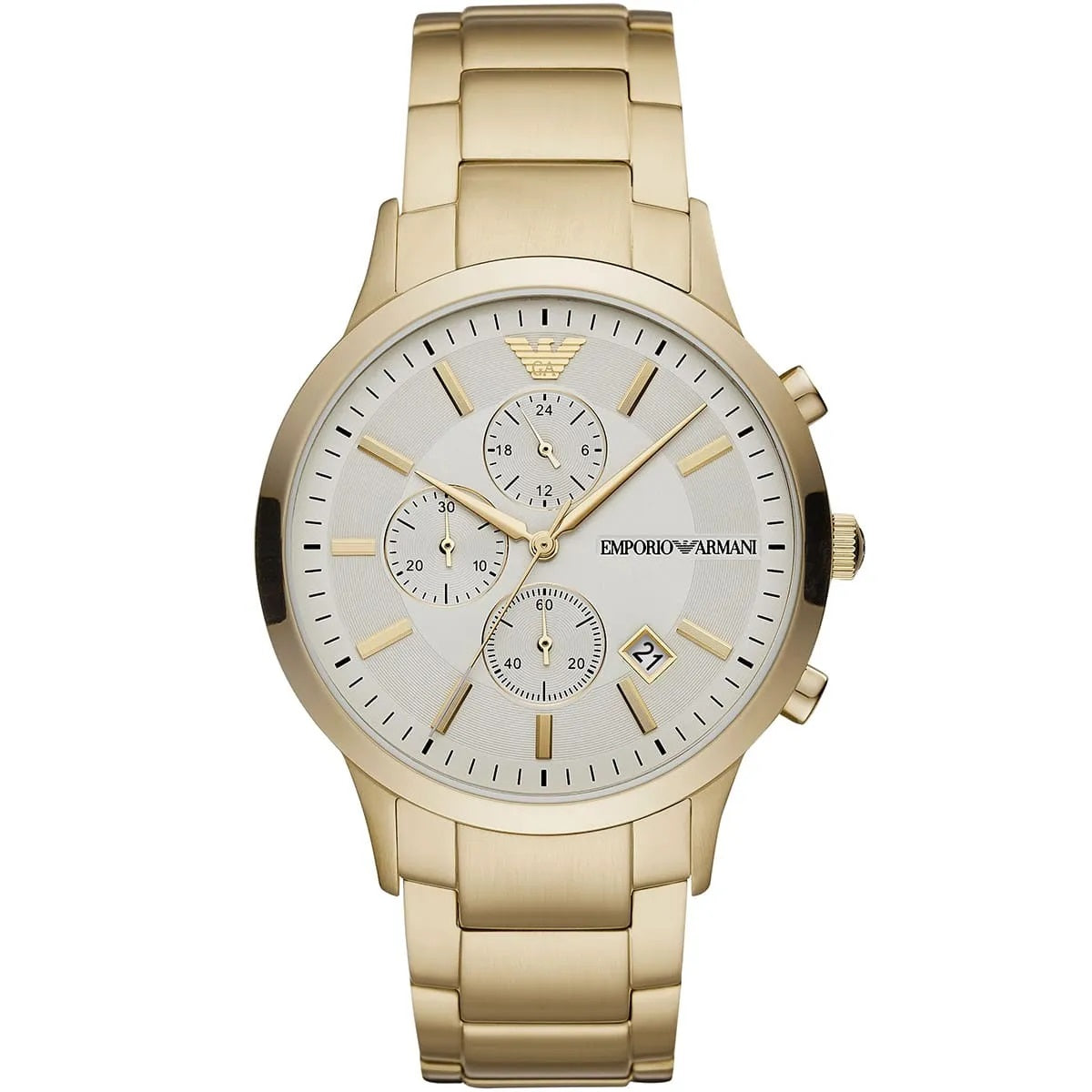 Emporio Armani AR11332 Renato gold chronograph watch front view