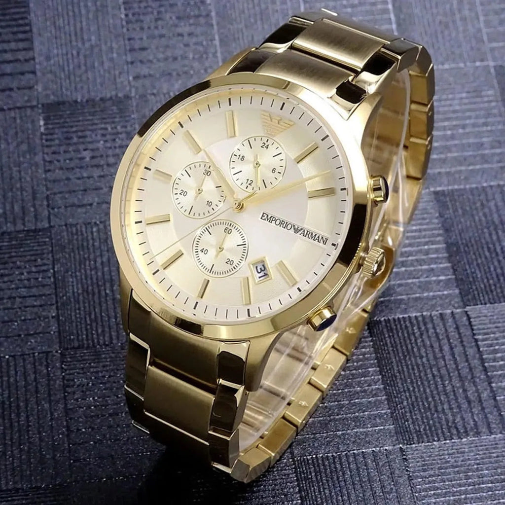 Emporio Armani AR11332 men’s watch with gold strap and dial