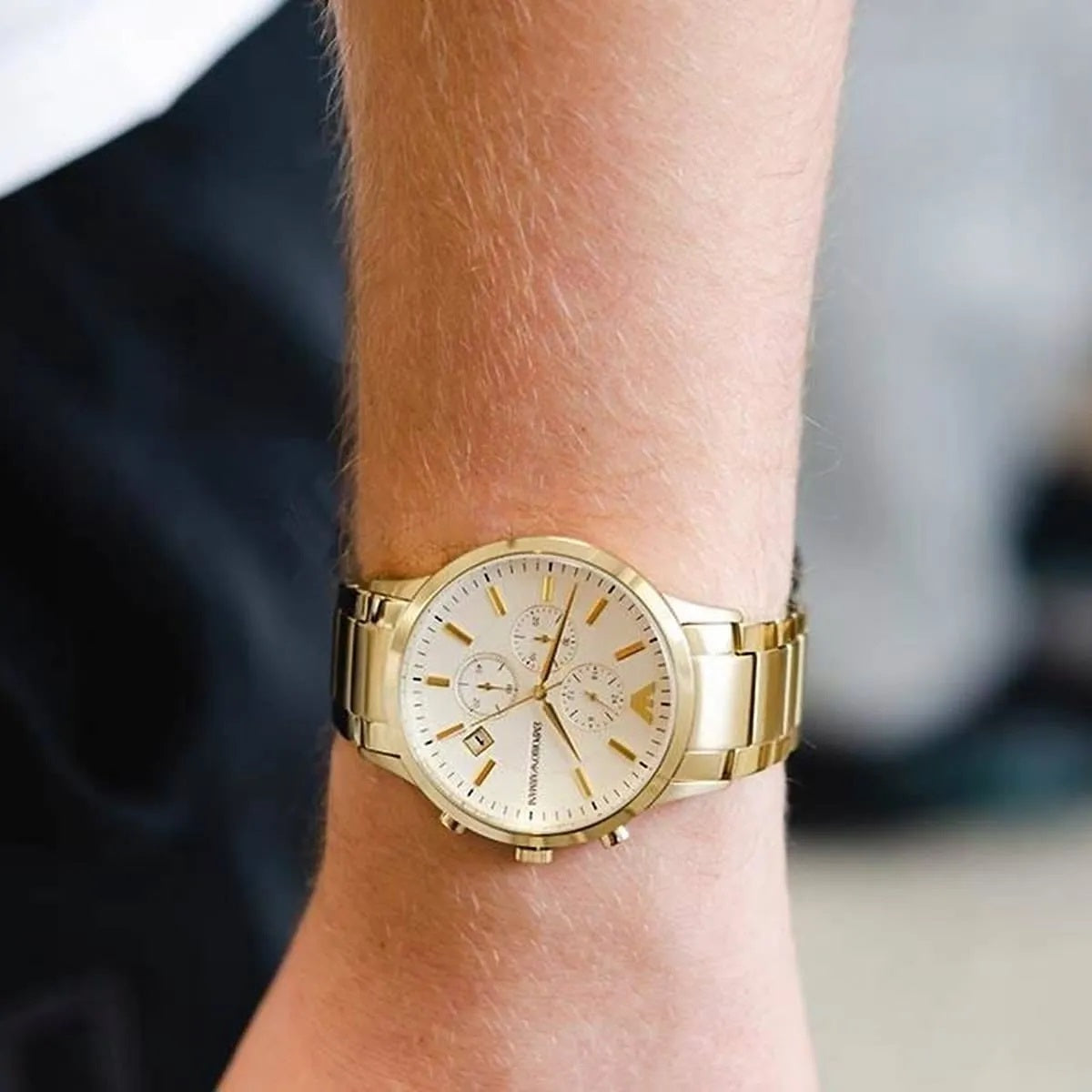 Emporio Armani AR11332 Renato watch on wrist