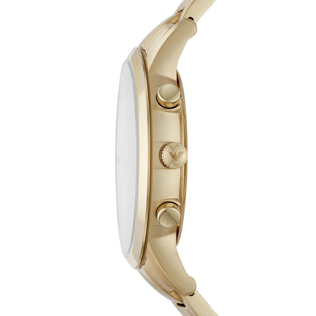 Emporio Armani AR11332 gold strap watch side profile