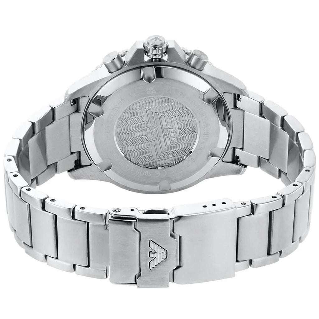 Emporio Armani AR11360 silver diver watch back view