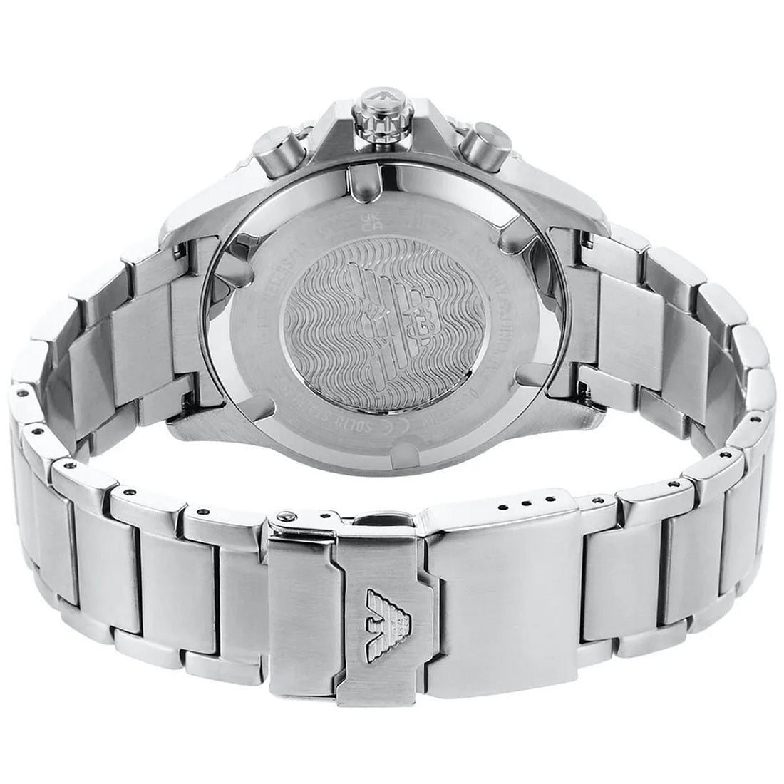 Emporio Armani AR11360 silver diver watch back view