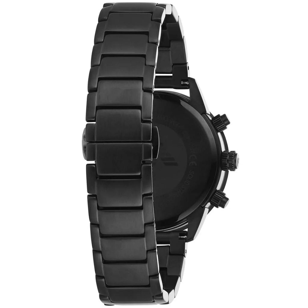 Emporio Armani AR11472 black strap watch back view