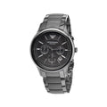 Emporio Armani AR1452 Ceramica black ceramic watch front view with black dial