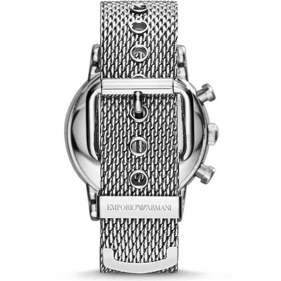Emporio Armani AR1808 mesh strap watch back view