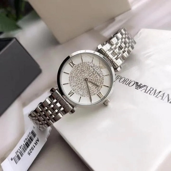 Emporio Armani AR1925 stainless watch angle shot