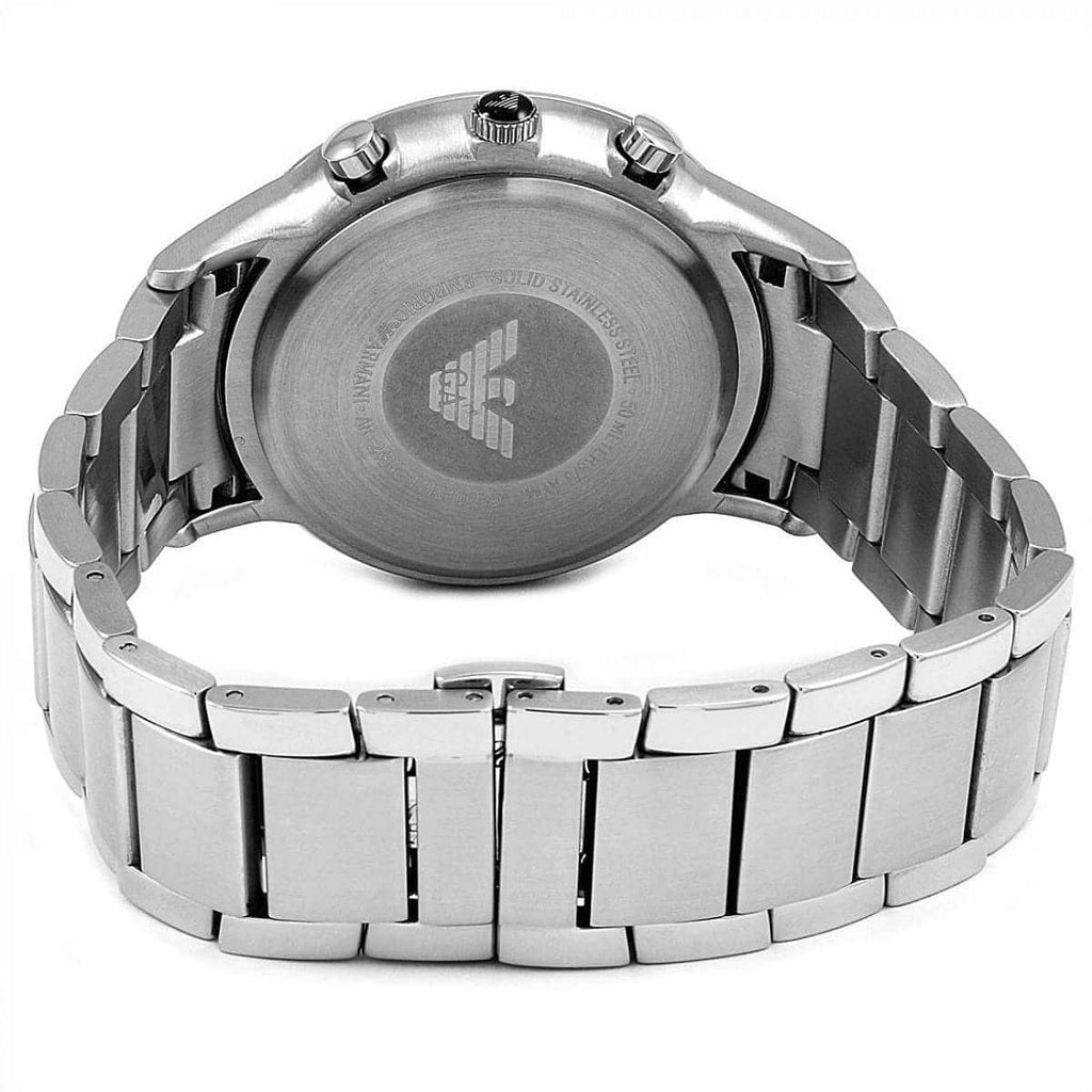 Emporio Armani AR2434 black dial watch caseback view