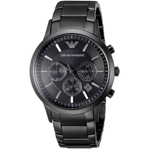 Emporio Armani AR2453 men’s black strap black dial watch