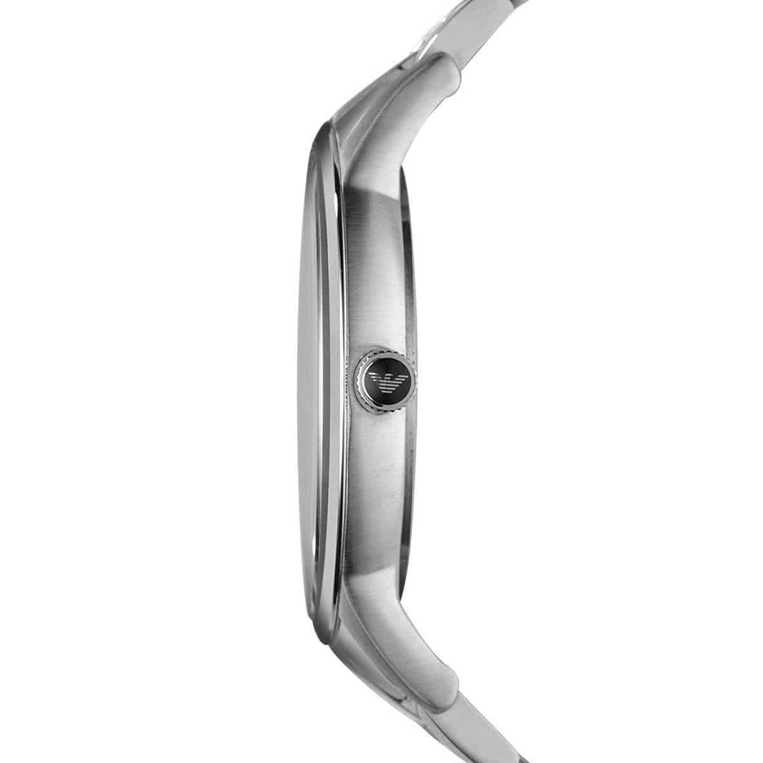 Emporio Armani AR2457 silver strap watch side profile
