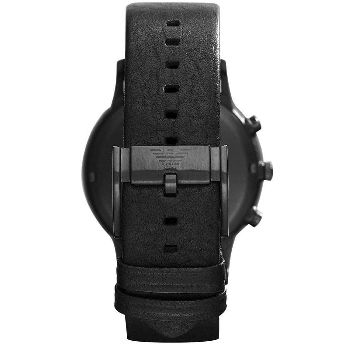 Emporio Armani AR2461 black leather watch back view