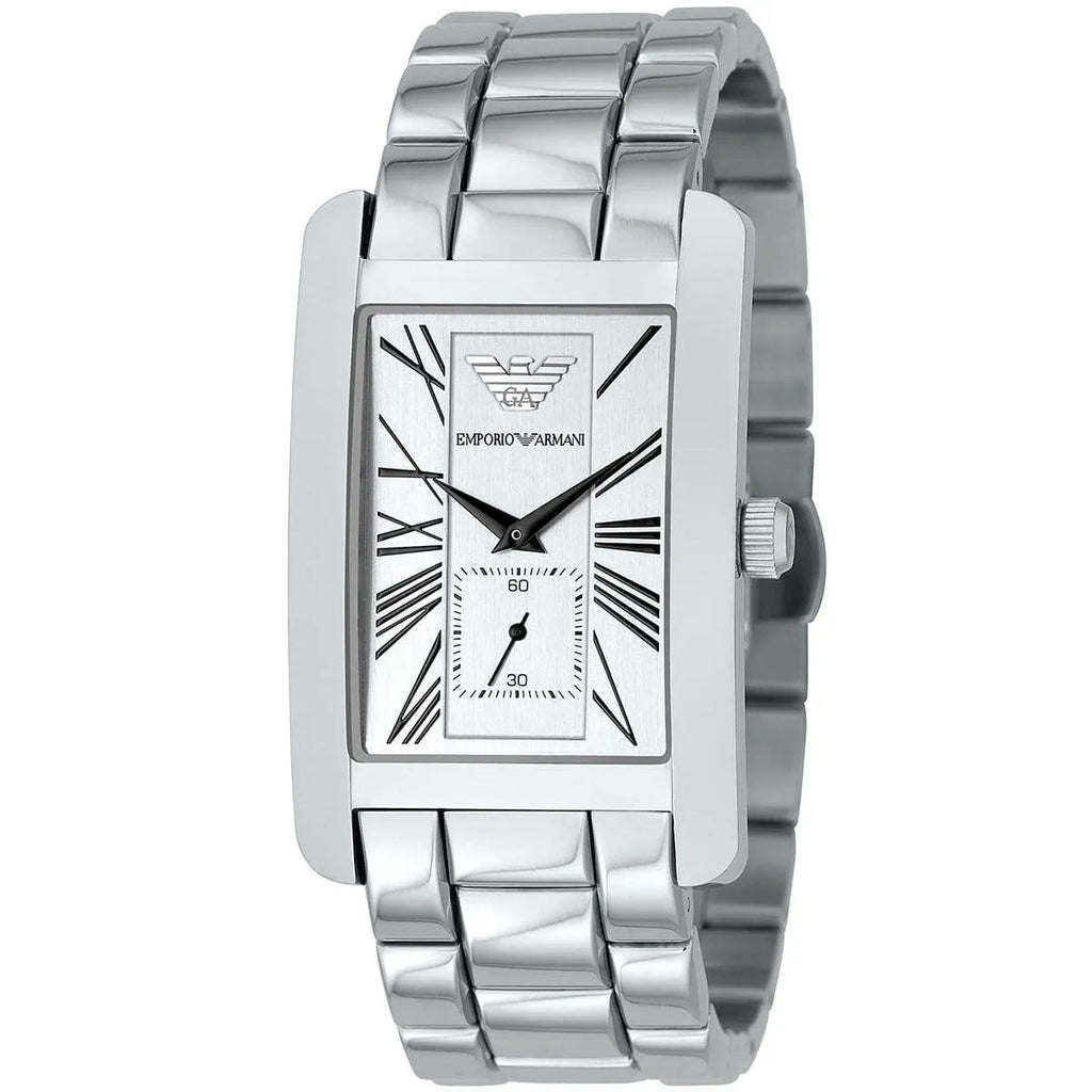 Emporio Armani AR0145 Classic rectangular watch front view