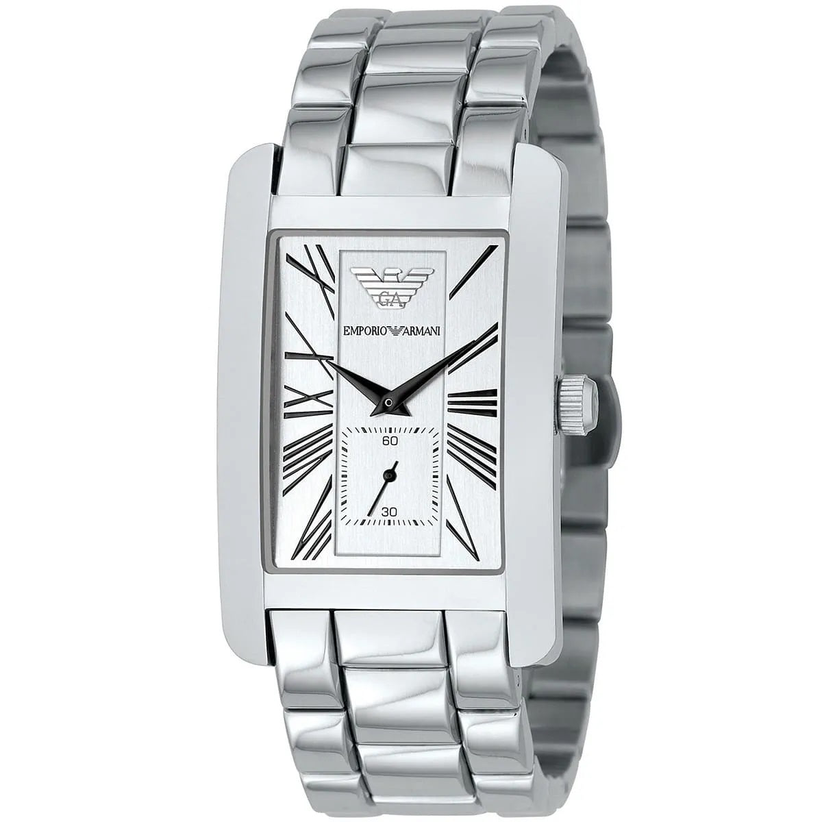 Emporio Armani AR0145 Classic rectangular watch front view