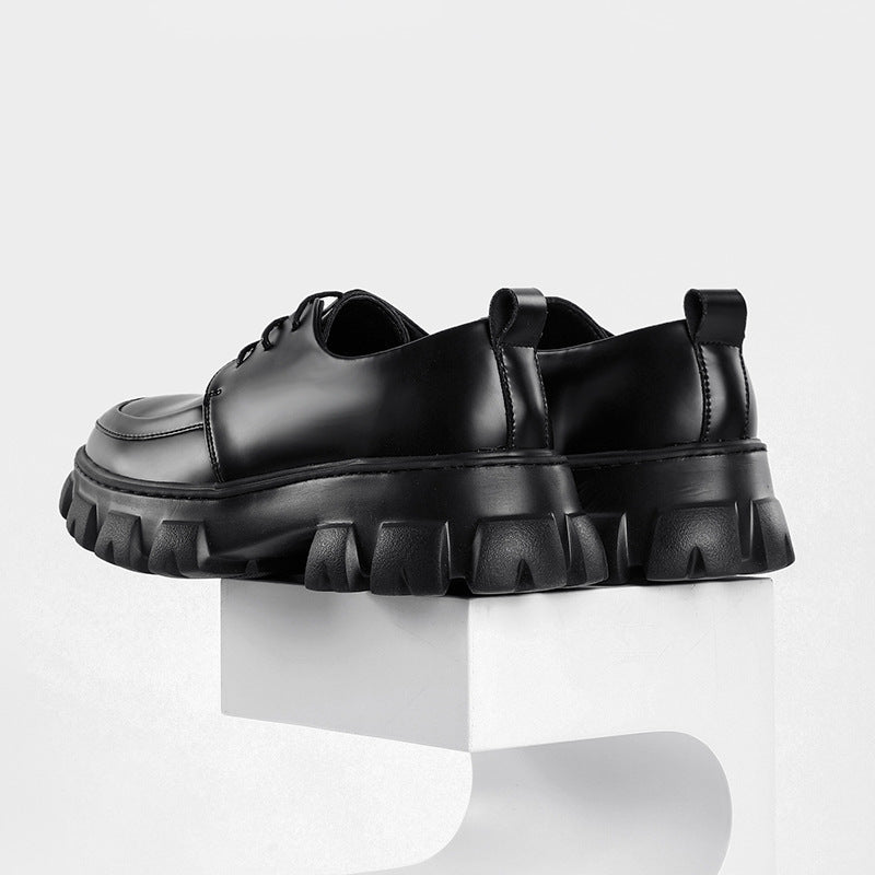 Kenike men's lace-up formal leather shoes upper detail