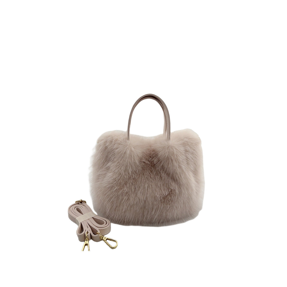 Kenike apricot women's faux fur-style tote bag variant