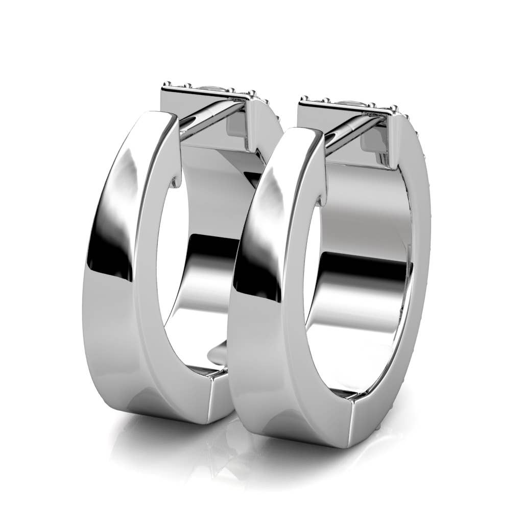 Olena silver earrings crystal setting detail