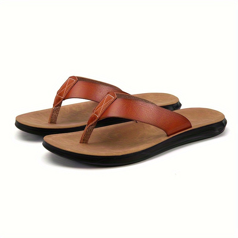 Kenike men's microfiber leather thong sandals colour options