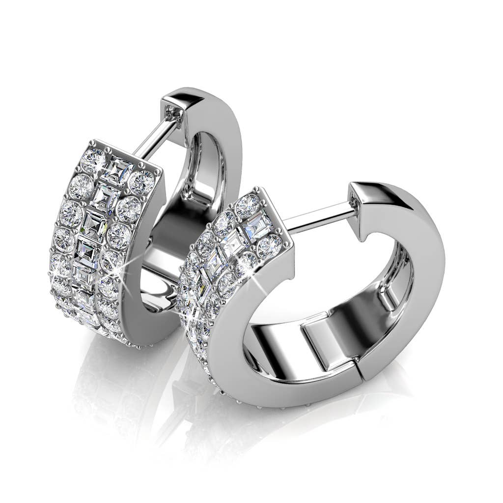 Olena crystal earrings side view