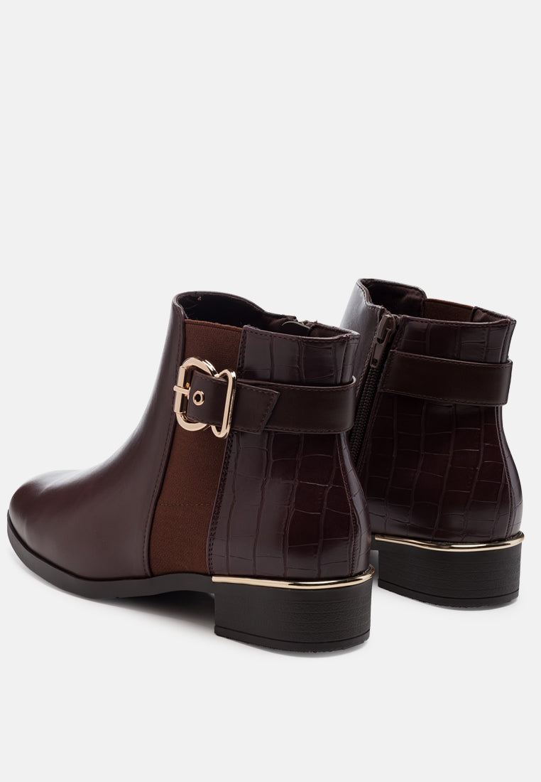 Kenike brown Frothy ankle boots side profile