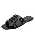 Kenike black fashion rivet flat sandals size 42 variant