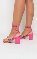 Kenike fuschia ankle strappy heeled sandals variant