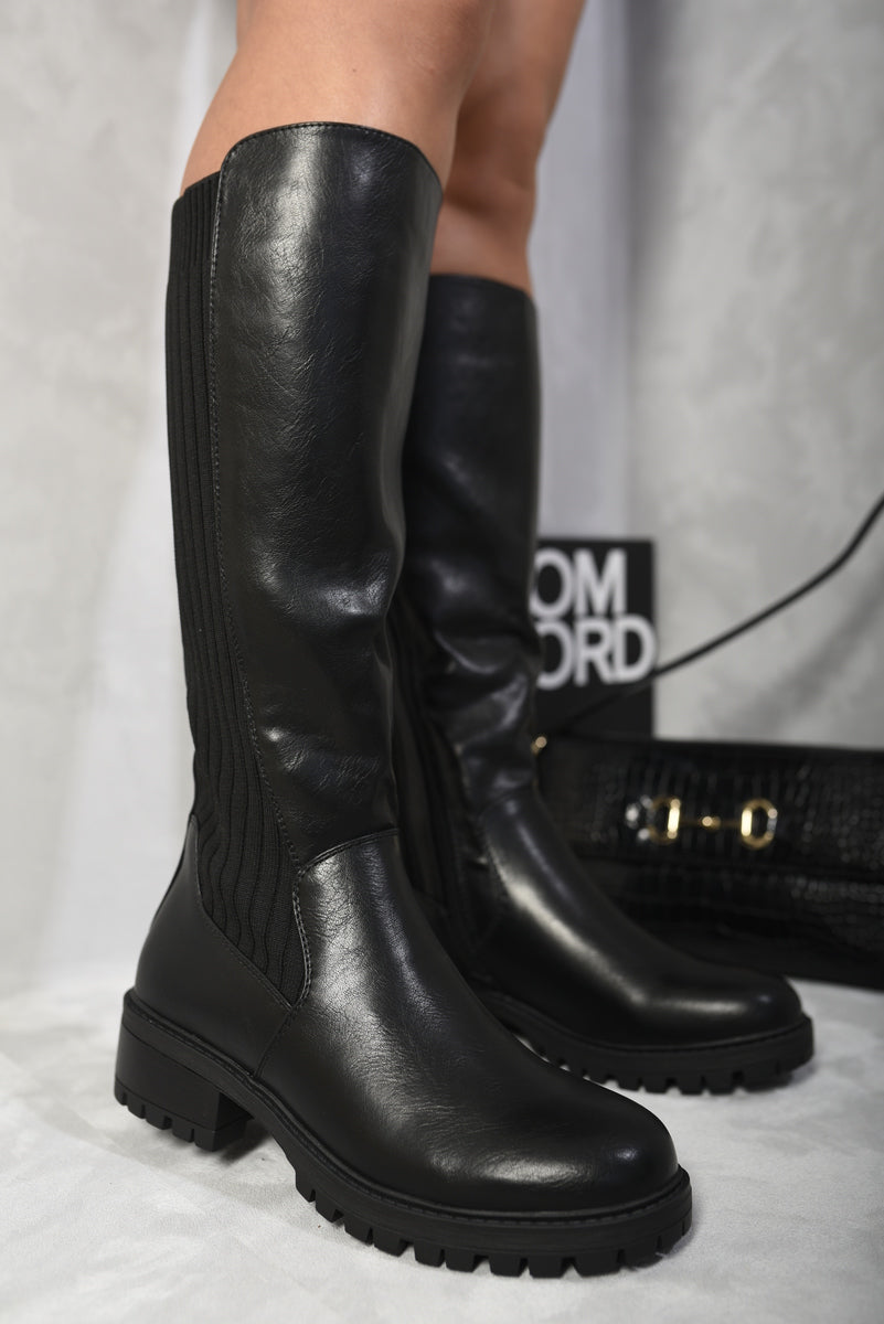 Kenike zip-up knee high boot detail view
