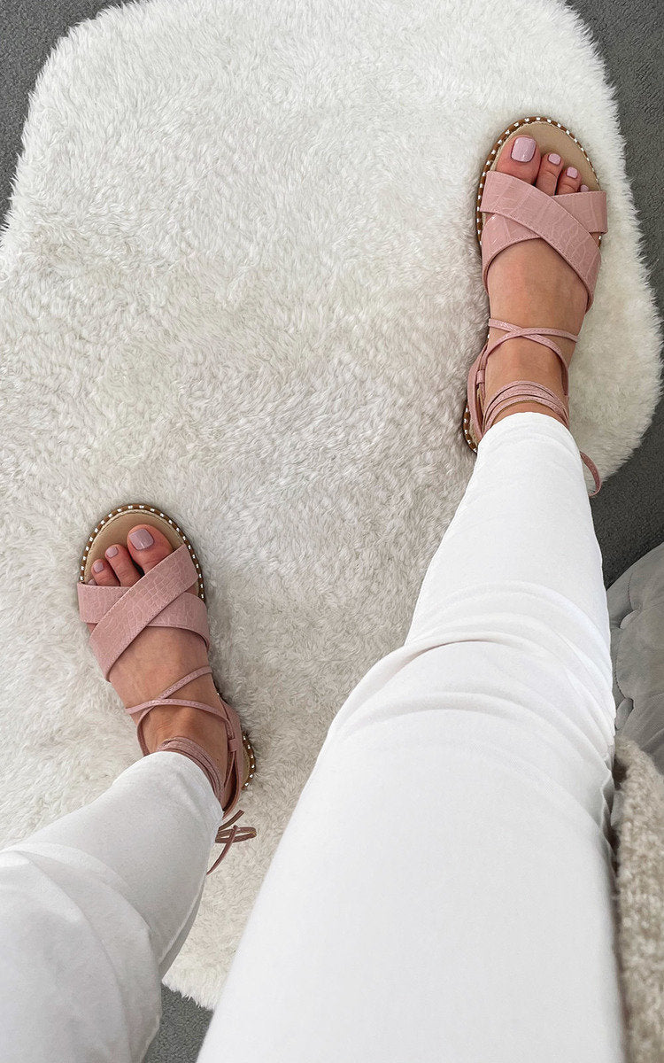 Kenike pink women's strappy sandals variant