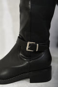 Kenike black knee high buckle boots variant