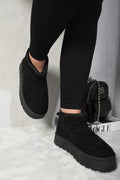 Kenike black faux fur lined platform mini boots variant