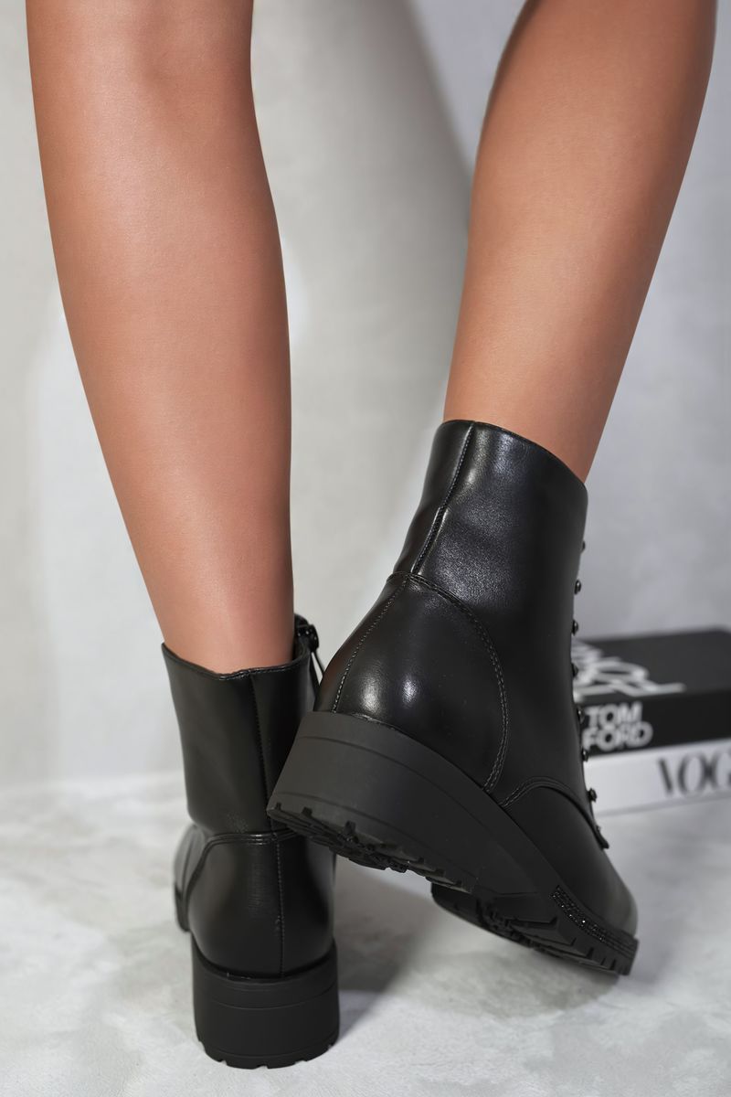 Kenike lace-up glitter ankle boots chunky sole detail