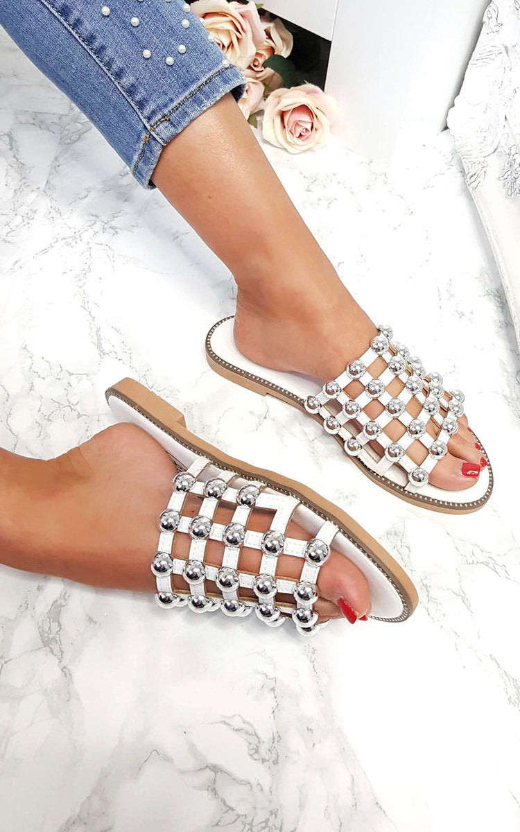 Kenike studded open toe sandals final detail view