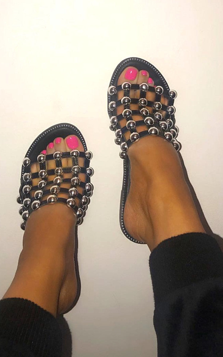 Kenike caged open toe sandals colour variant side view