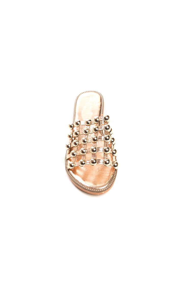 Kenike open toe caged sandals angled view
