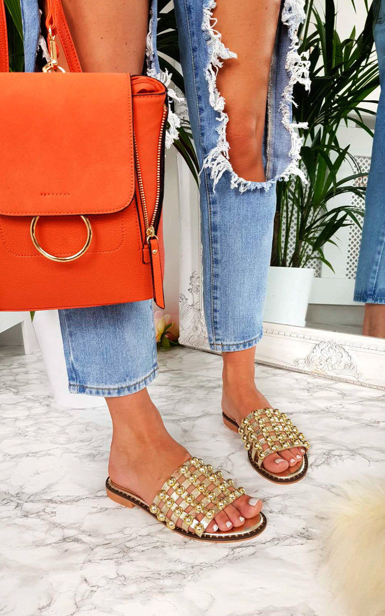 Kenike open toe studded sandals alternate side view