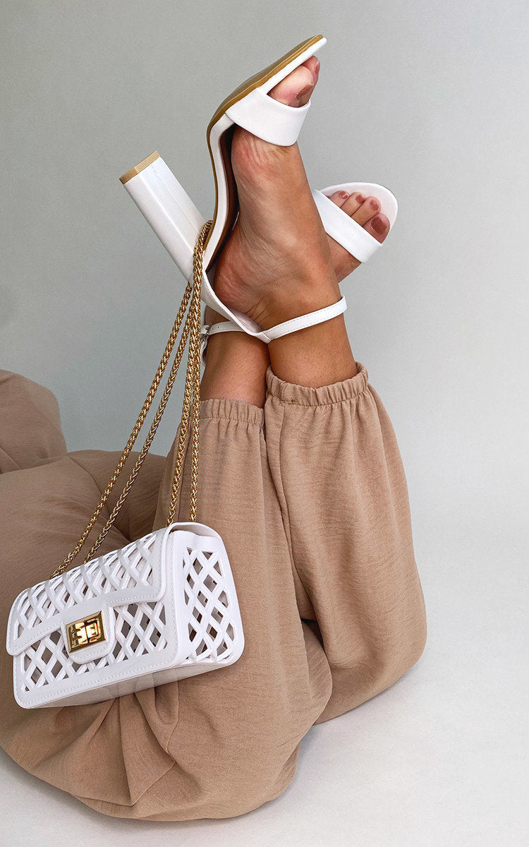 Kenike party block heels side profile