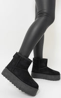 Kenike black thick heel platform boots variant
