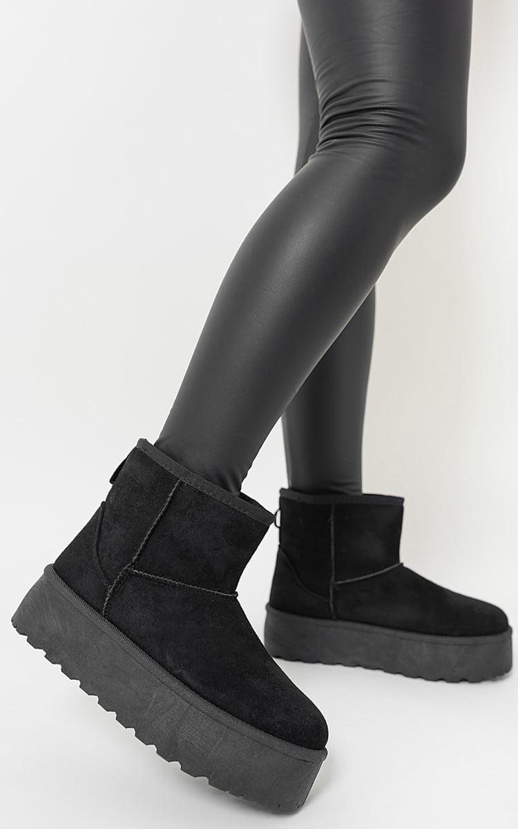 Kenike black thick heel platform boots variant