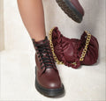 Kenike wine lace-up platform ankle boots variant