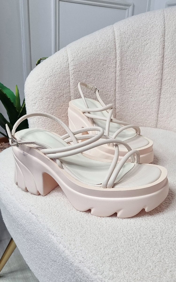 Kenike faux leather extreme platform sandals front view