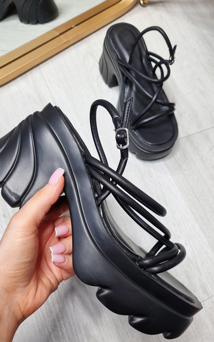 Kenike extreme platform sandals strap and sole detail