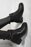 Kenike black buckle side zipper ankle boots variant