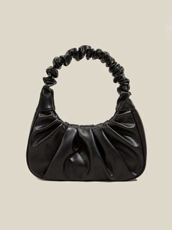 Kenike black cloud pleat underarm baguette bag variant
