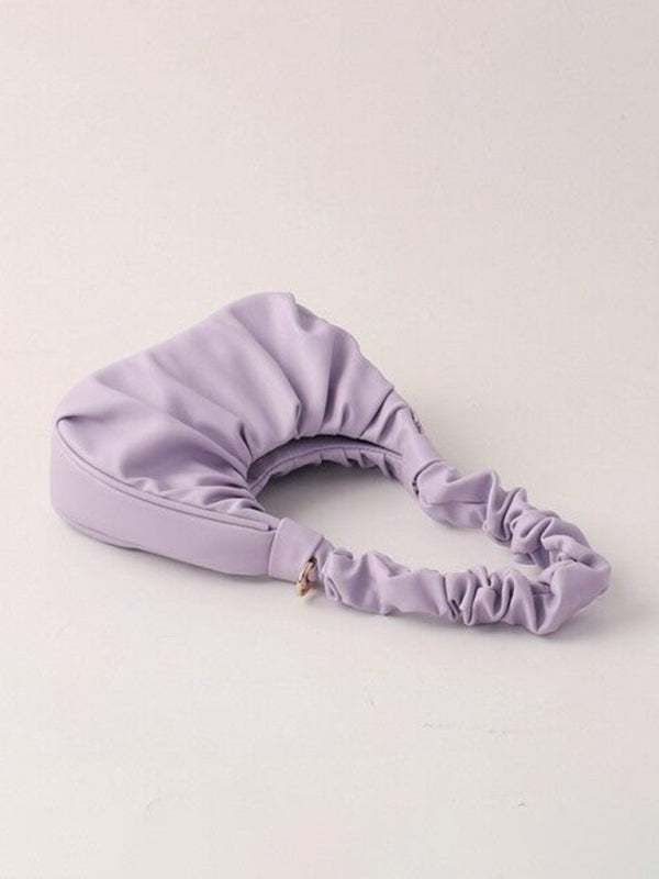 Kenike purple cloud pleat baguette bag model styling image