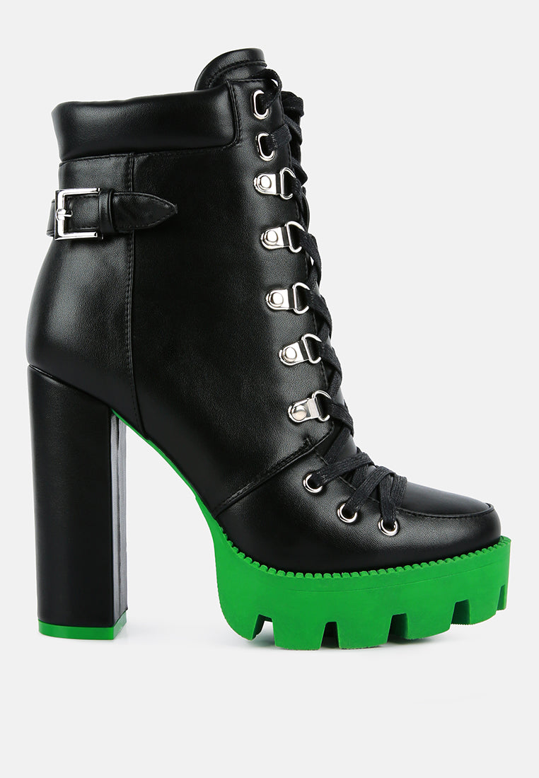 Kenike black Larch cushion collared biker boots variant