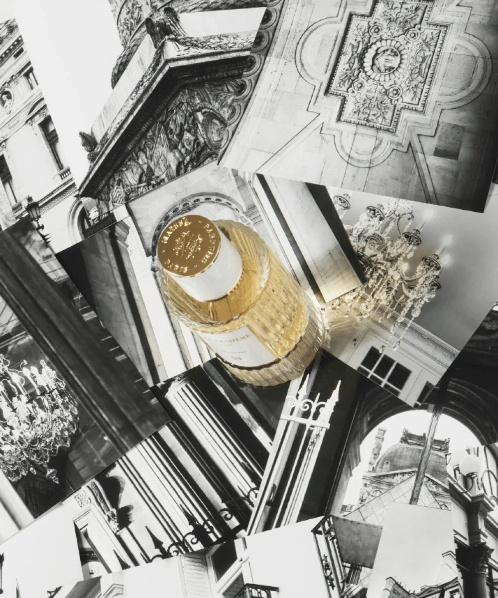 Maïssa Ville Lumière Eau de Parfum bottle with Parisian architecture styling
