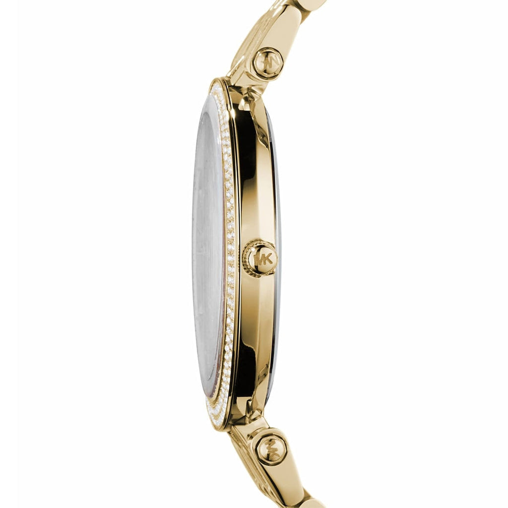 Michael Kors MK3191 gold dial and strap side view